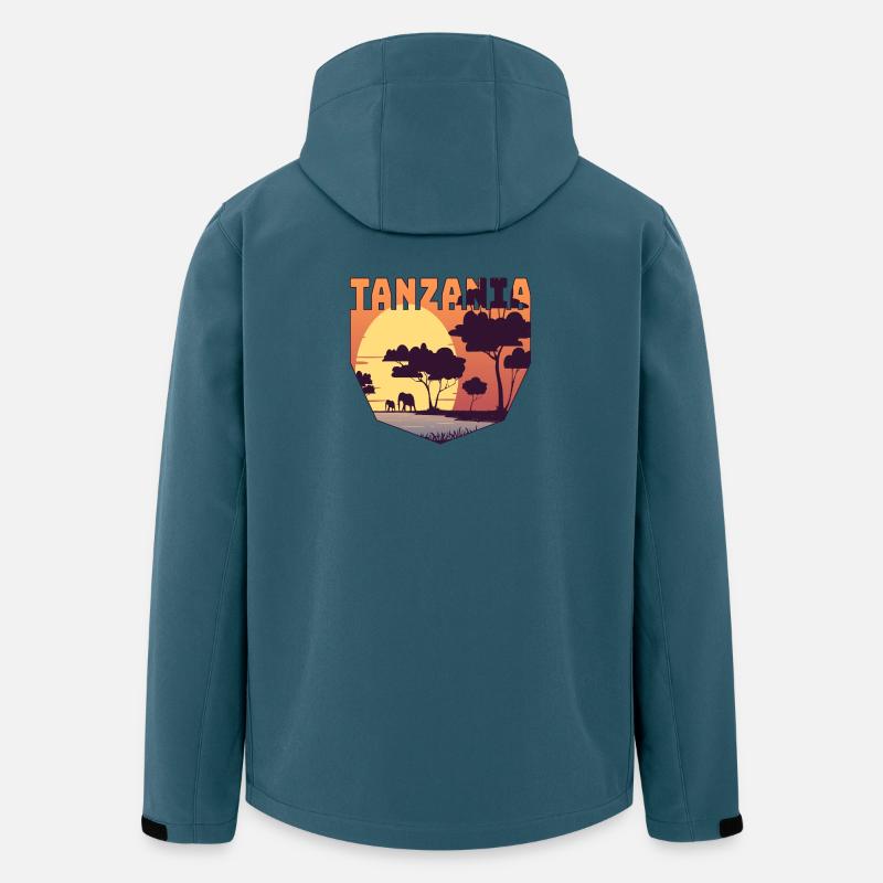 Tansania Safari Design mit Elefanten - Recycelte Männer Softshell-Jacke von Stanley/Stella - Dunkles Petrol