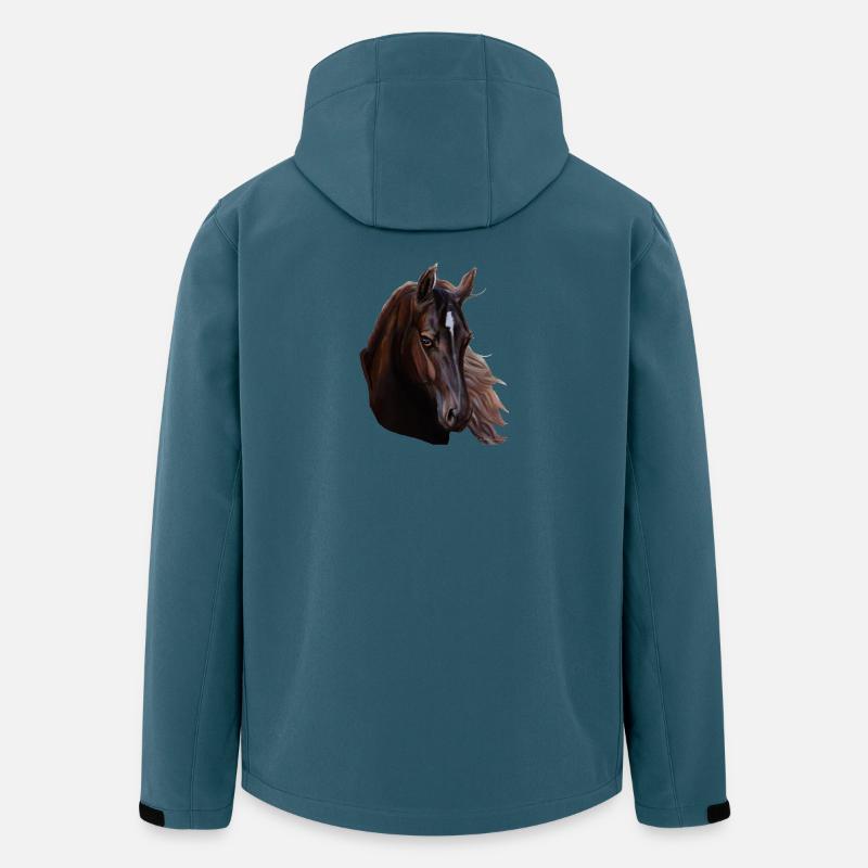 Pferd - Recycelte Männer Softshell-Jacke von Stanley/Stella - Dunkles Petrol