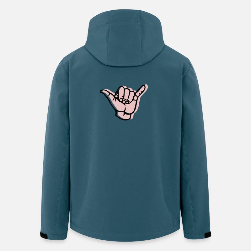 Décalage à la main - Veste softshell homme en polyester recyclé Stanley/Stella - bleu pétrole foncé
