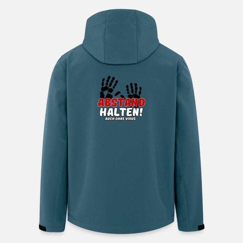 Abstand halten Virus Pandemie Spruch - Recycelte Männer Softshell-Jacke von Stanley/Stella - Dunkles Petrol