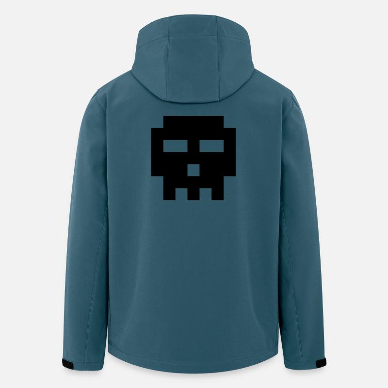 Crâne de pixels. - Veste softshell homme en polyester recyclé Stanley/Stella - bleu pétrole foncé