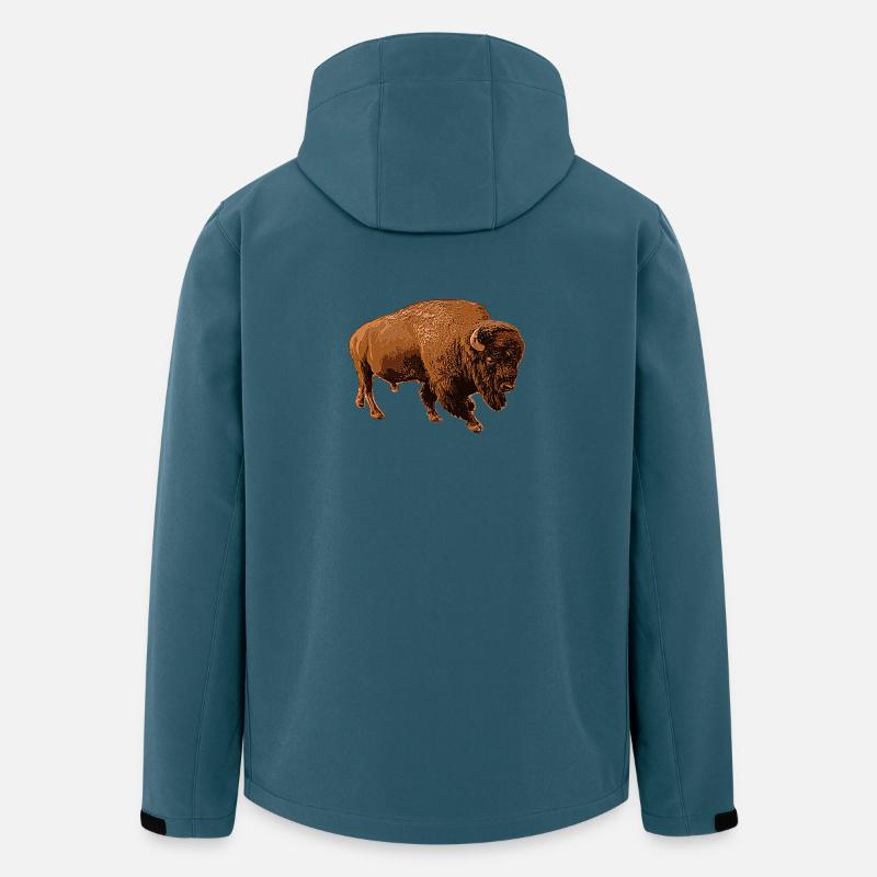 Bison - Recycelte Männer Softshell-Jacke von Stanley/Stella - Dunkles Petrol