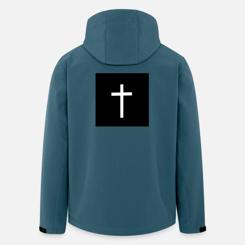 Jesus Kreuz weiß - Recycelte Männer Softshell-Jacke von Stanley/Stella - Dunkles Petrol