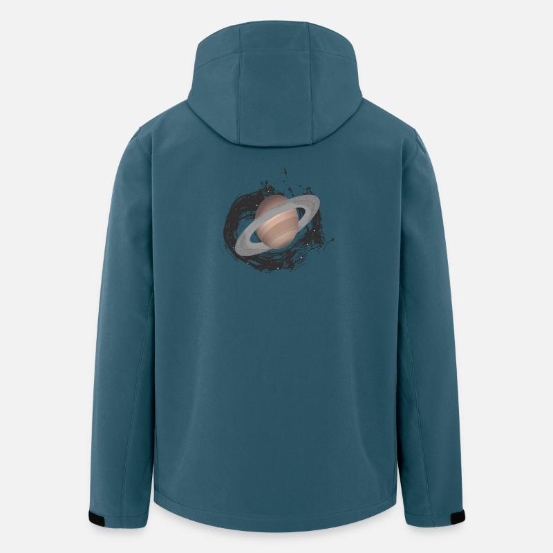 planet Saturn, Planeten, außerirdisch - Recycelte Männer Softshell-Jacke von Stanley/Stella - Dunkles Petrol