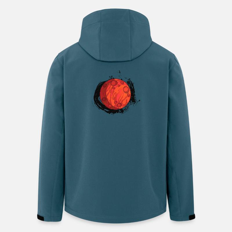 Planet Mars mit Hintergrund, Planeten - Recycelte Männer Softshell-Jacke von Stanley/Stella - Dunkles Petrol