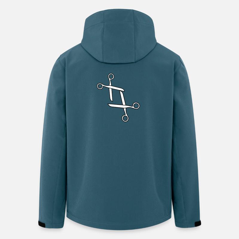 Ciseaux design amusants LGTBQIA+ - Veste softshell homme en polyester recyclé Stanley/Stella - bleu pétrole foncé