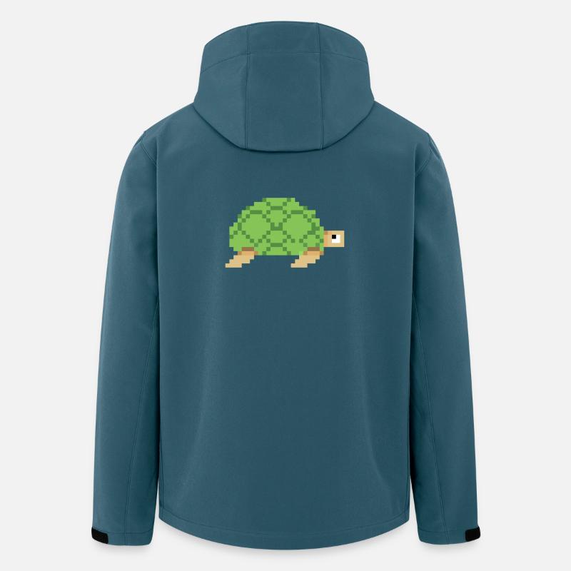 Schildkröte Pixelart - Recycelte Männer Softshell-Jacke von Stanley/Stella - Dunkles Petrol