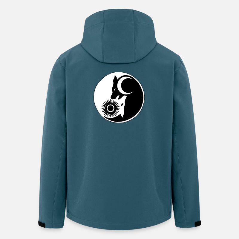 Wolf Yin Yang - Recycelte Männer Softshell-Jacke von Stanley/Stella - Dunkles Petrol