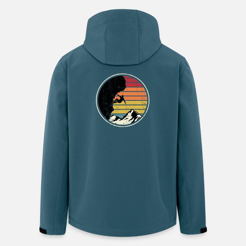 Sunset Summit Climber Silhouette - Recycelte Männer Softshell-Jacke von Stanley/Stella - Dunkles Petrol
