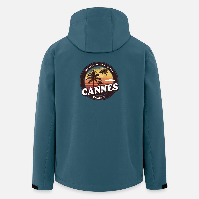Cannes Frankreich Vintage Beach Design / Geschenk - Recycelte Männer Softshell-Jacke von Stanley/Stella - Dunkles Petrol
