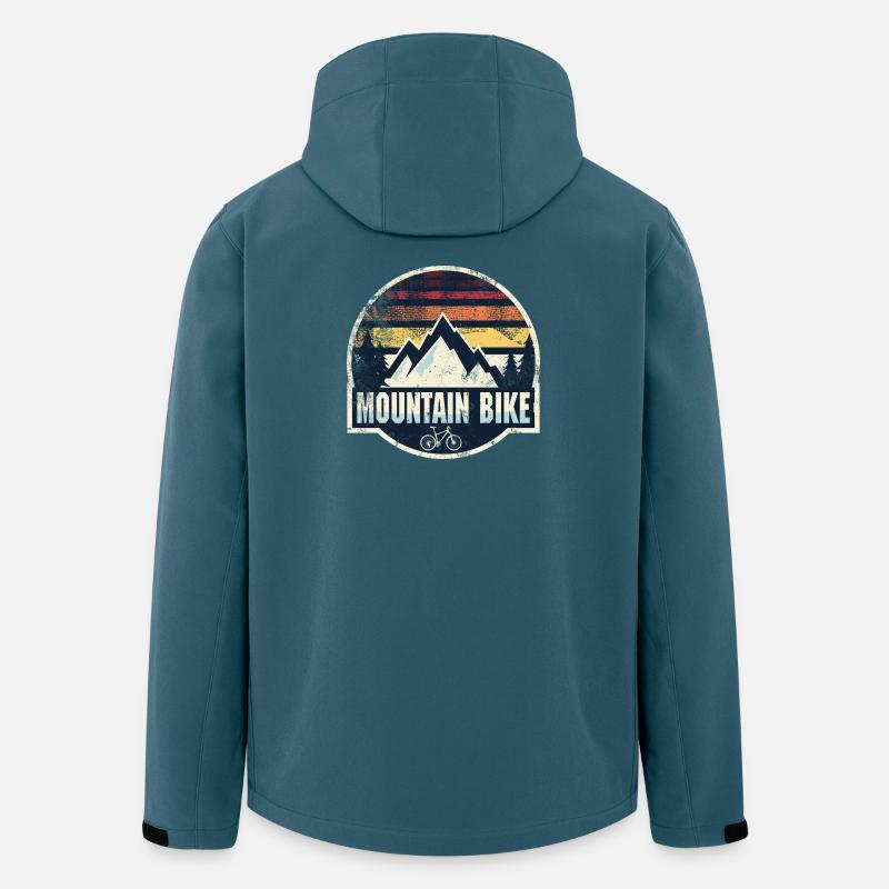 Patch rétro pour VTT - Veste softshell homme en polyester recyclé Stanley/Stella - bleu pétrole foncé