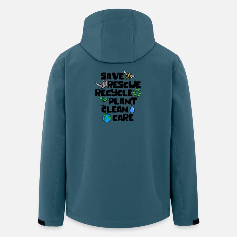 Erde Statement Artenschutz Naturschutz Umwelt - Recycelte Männer Softshell-Jacke von Stanley/Stella - Dunkles Petrol