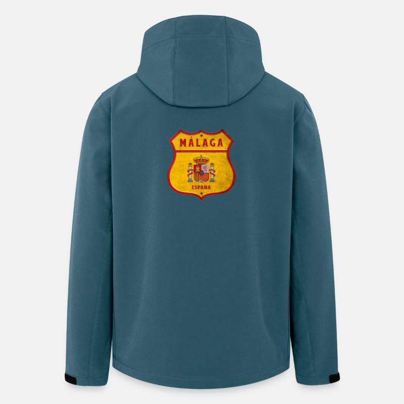Malaga Spanien Wappen Design - Recycelte Männer Softshell-Jacke von Stanley/Stella - Dunkles Petrol