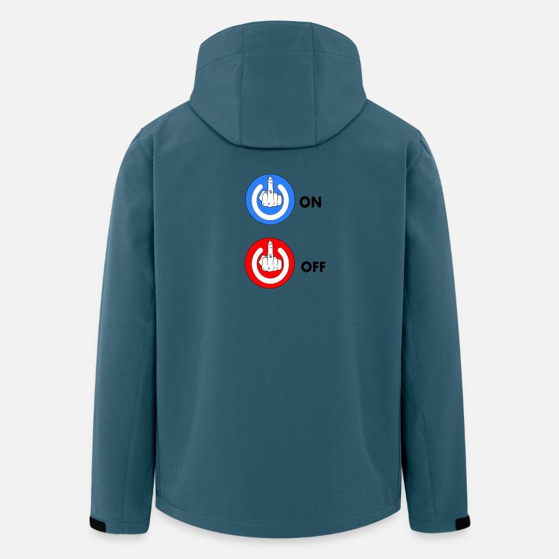 Mittelfinger EIN und AUS - Recycelte Männer Softshell-Jacke von Stanley/Stella - Dunkles Petrol