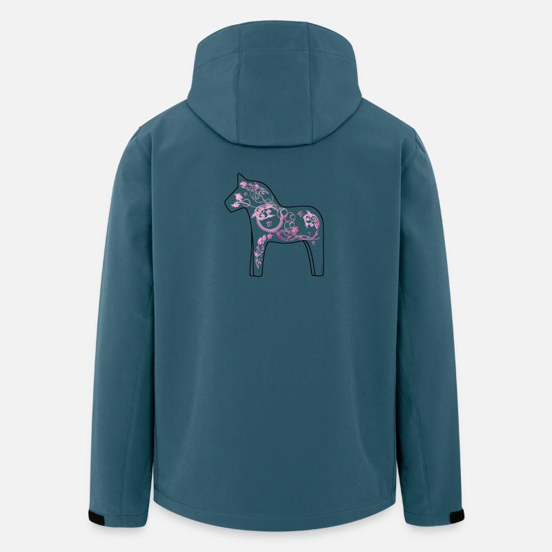 Dala Pferd Pink - Recycelte Männer Softshell-Jacke von Stanley/Stella - Dunkles Petrol