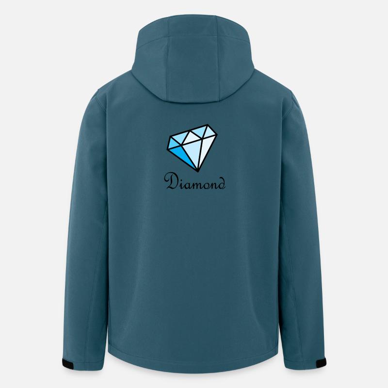 Blauer Geometrischer Diamant - Recycelte Männer Softshell-Jacke von Stanley/Stella - Dunkles Petrol