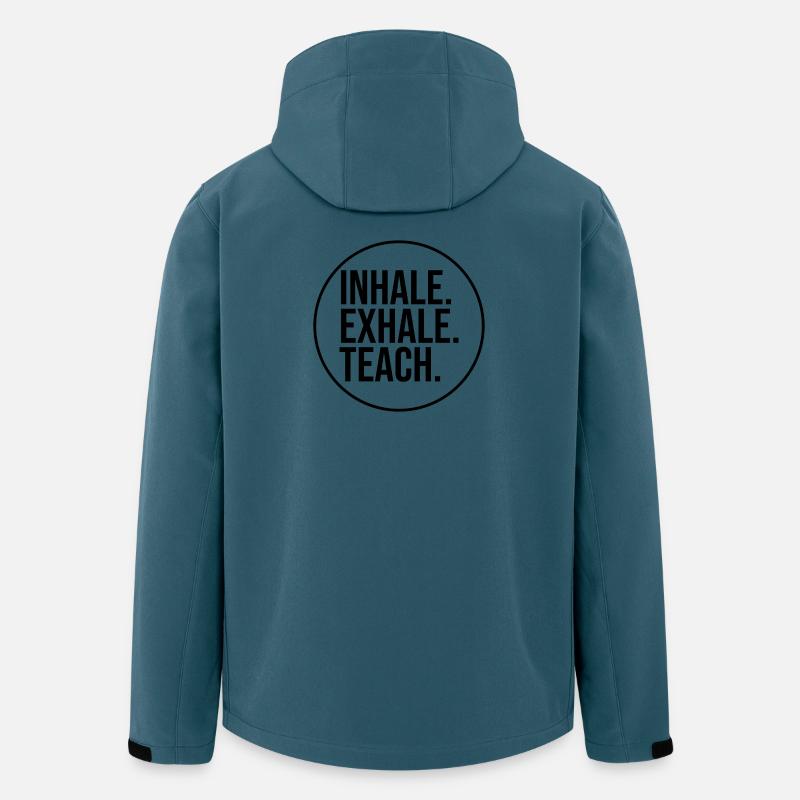 Inhale. Exhale. Teach. (schwarz) - Recycelte Männer Softshell-Jacke von Stanley/Stella - Dunkles Petrol