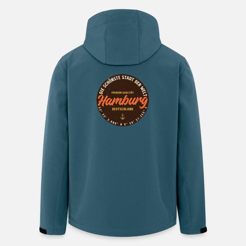 Hamburg Hafen Rundbadge - Recycelte Männer Softshell-Jacke von Stanley/Stella - Dunkles Petrol