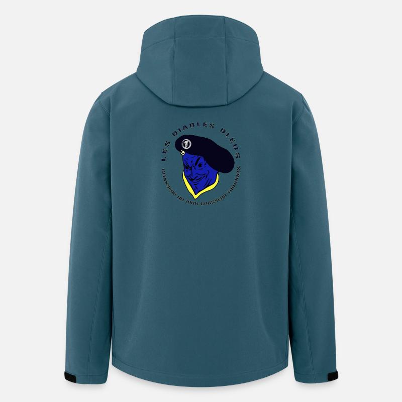 Devises Chasseurs Alpins - Diables Bleus - Armée - Veste softshell homme en polyester recyclé Stanley/Stella - bleu pétrole foncé