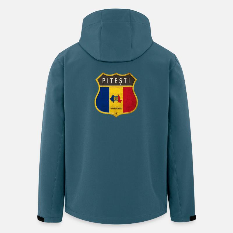 Pitești Rumänien Wappen Design - Recycelte Männer Softshell-Jacke von Stanley/Stella - Dunkles Petrol