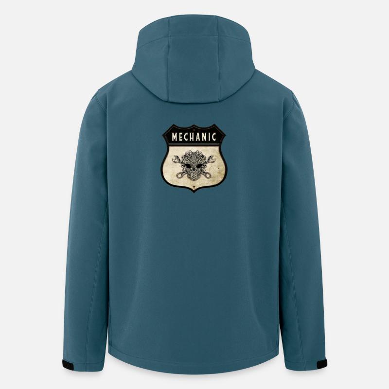 Mechaniker Totenkopf Wappen - Recycelte Männer Softshell-Jacke von Stanley/Stella - Dunkles Petrol