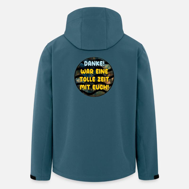 Abschiedsgeschenke Team DANKE TOLLE ZEIT MIT EUCH - Recycelte Männer Softshell-Jacke von Stanley/Stella - Dunkles Petrol