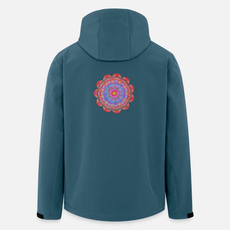 Explosion de couleurs du Cercle Mandala - Veste softshell homme en polyester recyclé Stanley/Stella - bleu pétrole foncé