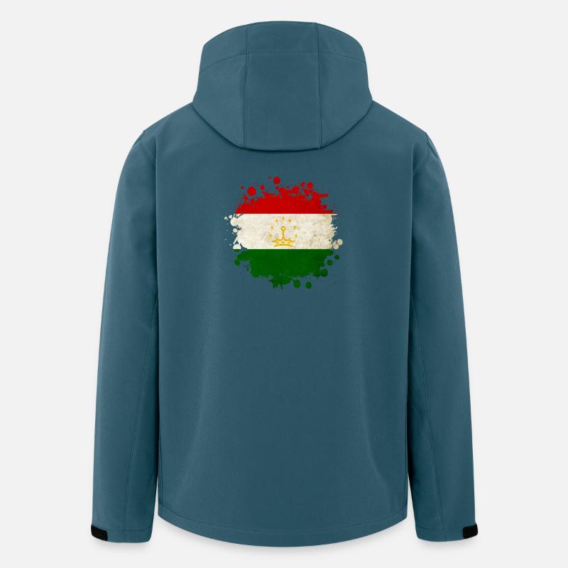 Tadschikistan Klecks Flaggen Design - Recycelte Männer Softshell-Jacke von Stanley/Stella - Dunkles Petrol