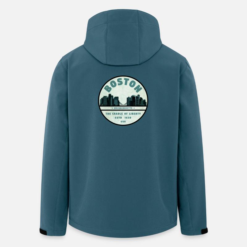 Boston Skyline Cradle Tee - Recycelte Männer Softshell-Jacke von Stanley/Stella - Dunkles Petrol
