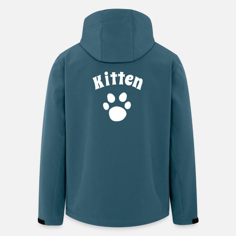 Kitten, Tier tatzen, Stubentiger - Recycelte Männer Softshell-Jacke von Stanley/Stella - Dunkles Petrol