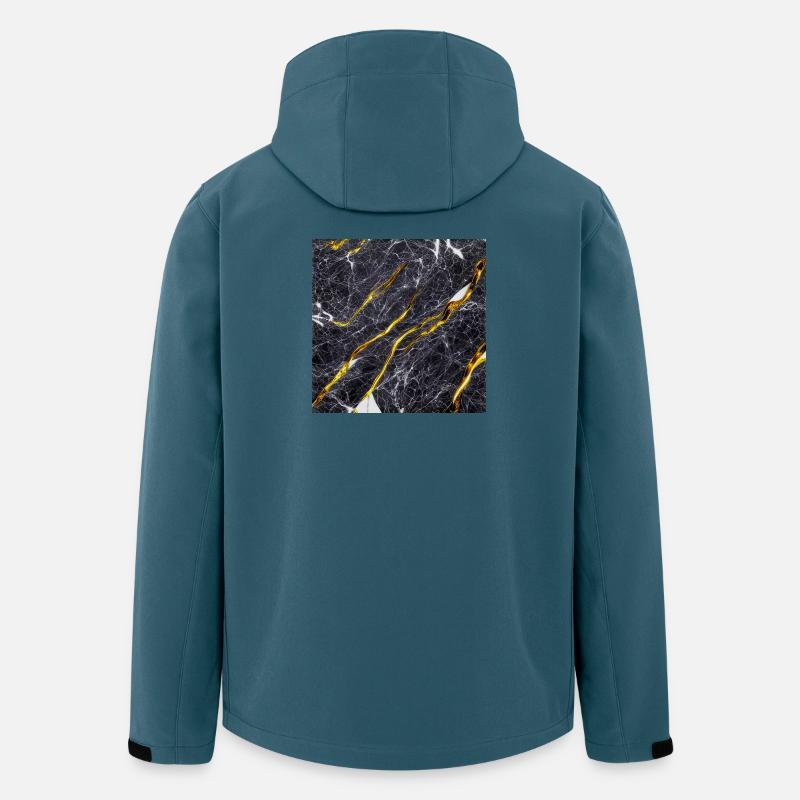 Marble Black Gold Texture - Men’s Recycled Softshell Jacket by Stanley/Stella - stargazer