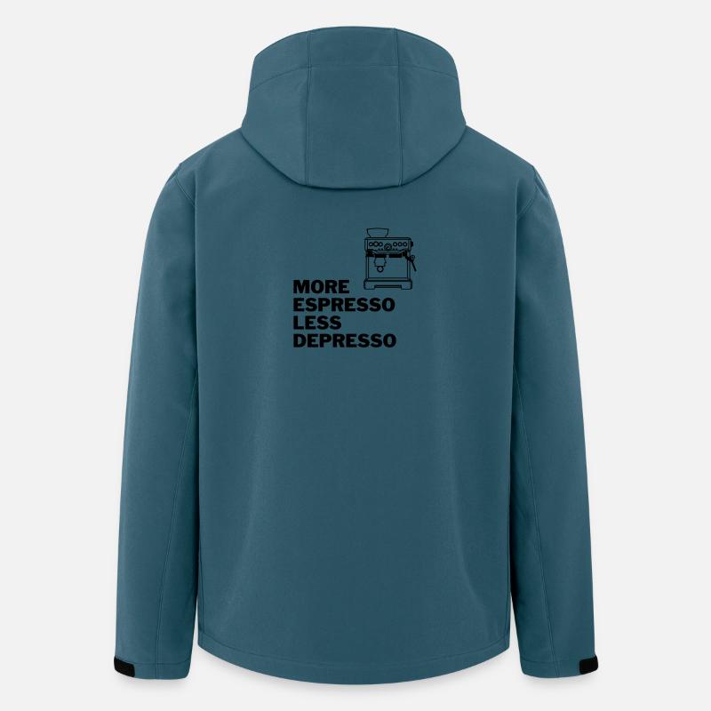 MORE ESPRESSO LESS DEPRESSO - Recycelte Männer Softshell-Jacke von Stanley/Stella - Dunkles Petrol