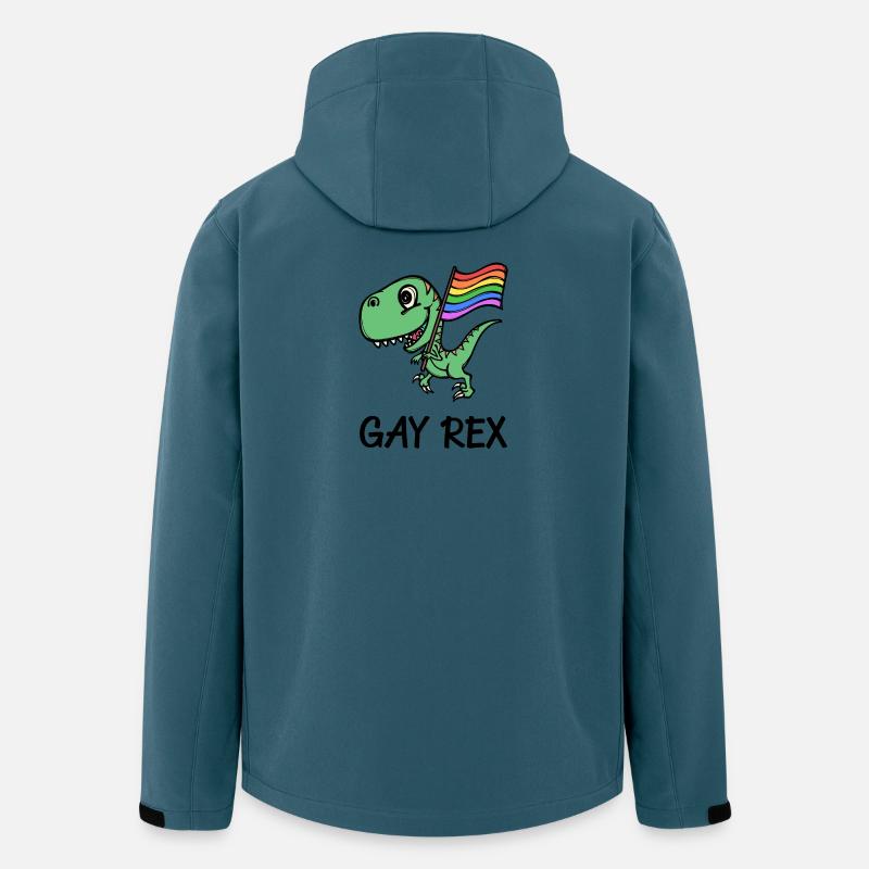 Dinosaure Rainbow Flag Lgbt Slogan Bisexuel - Veste softshell homme en polyester recyclé Stanley/Stella - bleu pétrole foncé