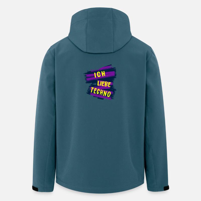 Ich liebe Techno - Recycelte Männer Softshell-Jacke von Stanley/Stella - Dunkles Petrol