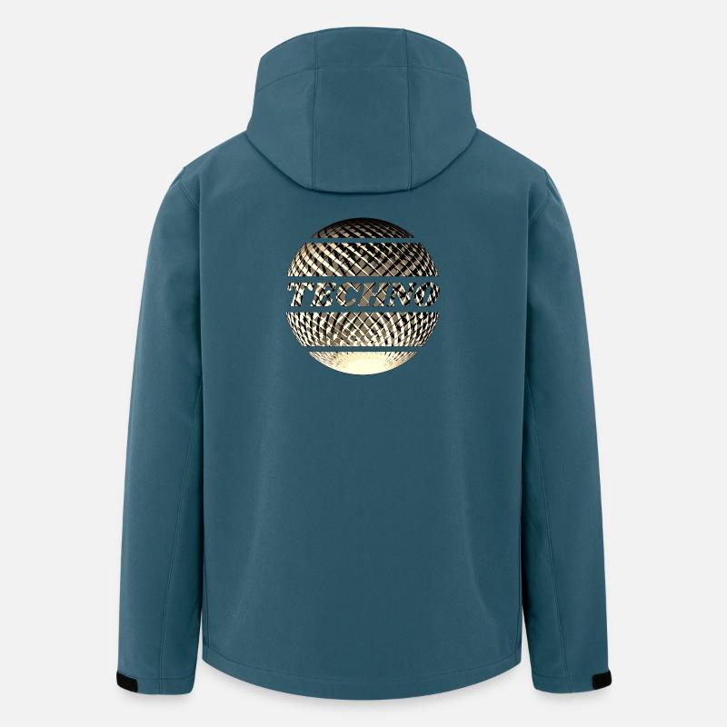 Boule techno disco or - Veste softshell homme en polyester recyclé Stanley/Stella - bleu pétrole foncé