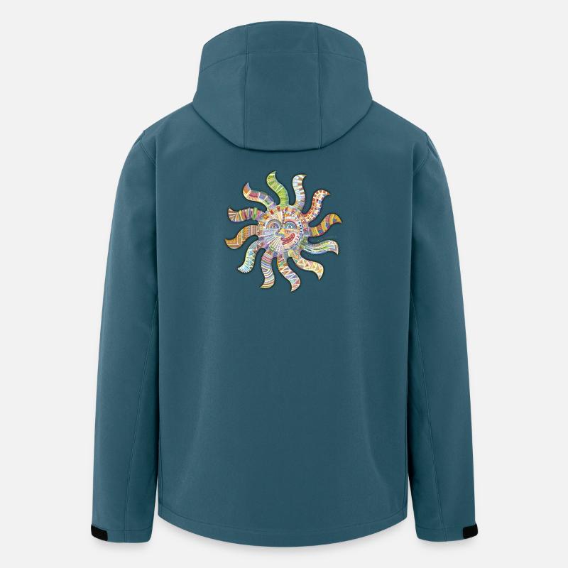 Pensée de vous soleil - Veste softshell homme en polyester recyclé Stanley/Stella - bleu pétrole foncé