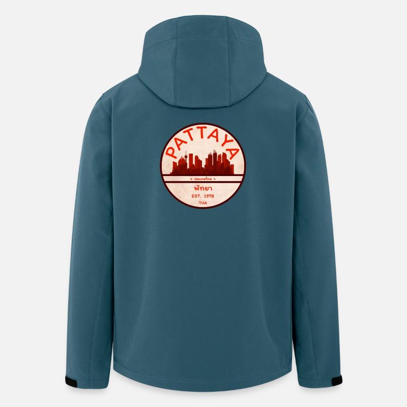 Pattaya Skyline Retro-Abzeichen - Recycelte Männer Softshell-Jacke von Stanley/Stella - Dunkles Petrol