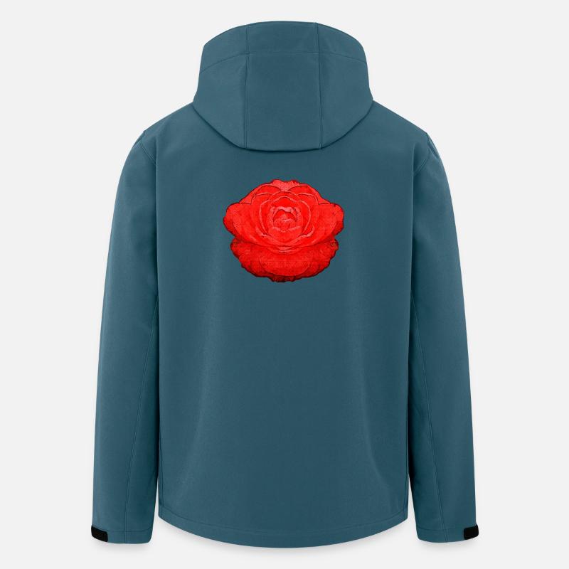 asiatische pflanzen, Kamelie wasserpixel seite - Recycelte Männer Softshell-Jacke von Stanley/Stella - Dunkles Petrol