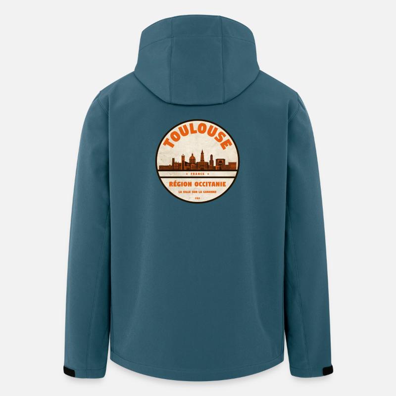 Toulouse Skyline Abzeichen - Recycelte Männer Softshell-Jacke von Stanley/Stella - Dunkles Petrol