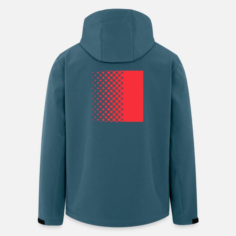 Halftone Gradient Rotes Panel - Recycelte Männer Softshell-Jacke von Stanley/Stella - Dunkles Petrol