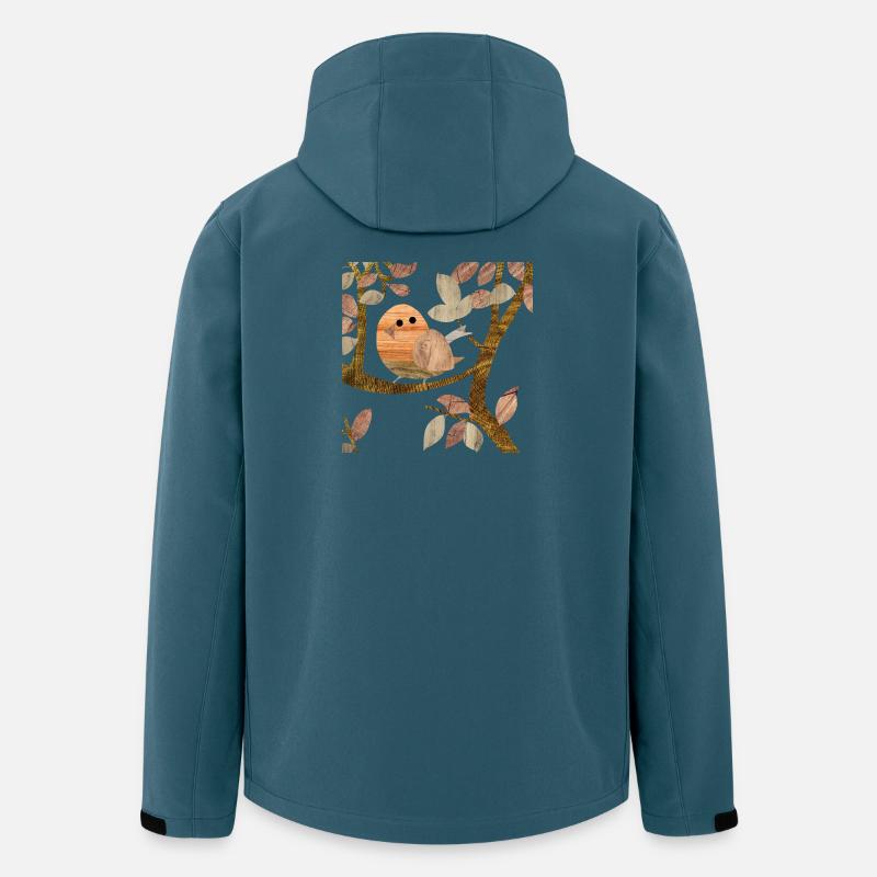 Vogel im Baum - Holz - Recycelte Männer Softshell-Jacke von Stanley/Stella - Dunkles Petrol