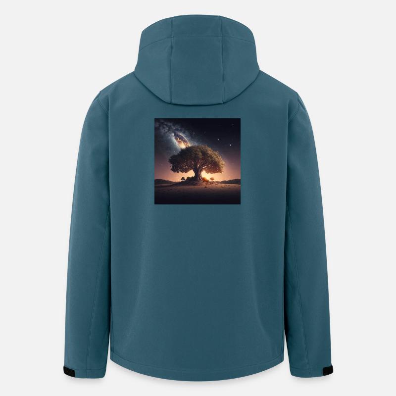 Weltenbaum im Kosmos - Recycelte Männer Softshell-Jacke von Stanley/Stella - Dunkles Petrol