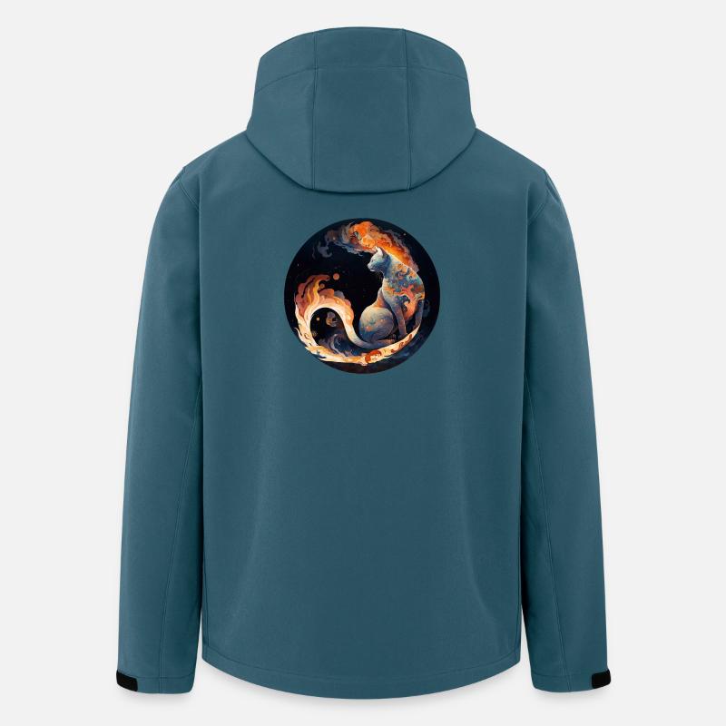 Fiery cat magic in constellation design - Men’s Recycled Softshell Jacket by Stanley/Stella - stargazer