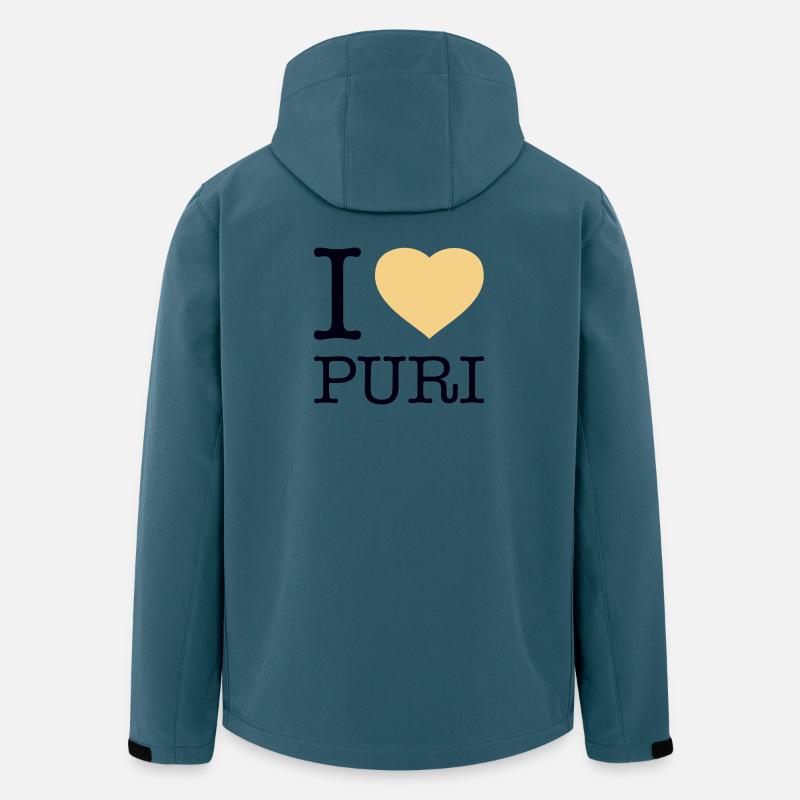 I LOVE PURI - Recycelte Männer Softshell-Jacke von Stanley/Stella - Dunkles Petrol