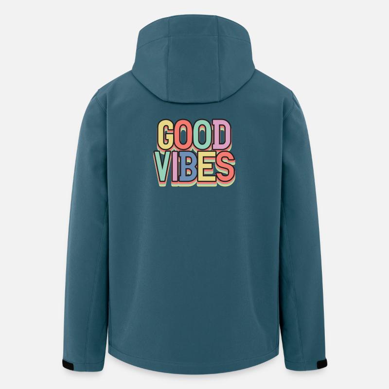 Gute Vibes Pastell Retro - Recycelte Männer Softshell-Jacke von Stanley/Stella - Dunkles Petrol