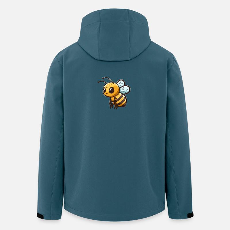 Süße Comic Biene - Recycelte Männer Softshell-Jacke von Stanley/Stella - Dunkles Petrol