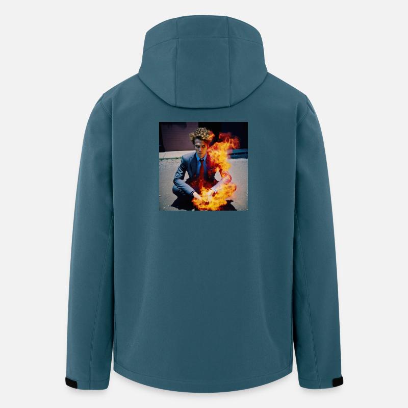 Der Brennende Mann 01 - Recycelte Männer Softshell-Jacke von Stanley/Stella - Dunkles Petrol