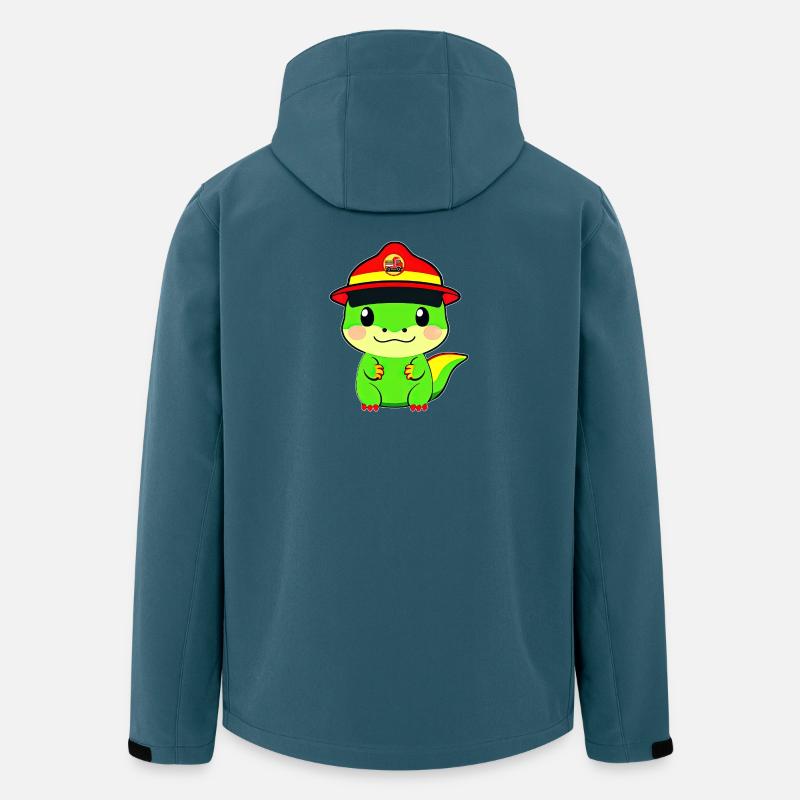 Dino, Dinosaurier Feuerwehr - Recycelte Männer Softshell-Jacke von Stanley/Stella - Dunkles Petrol
