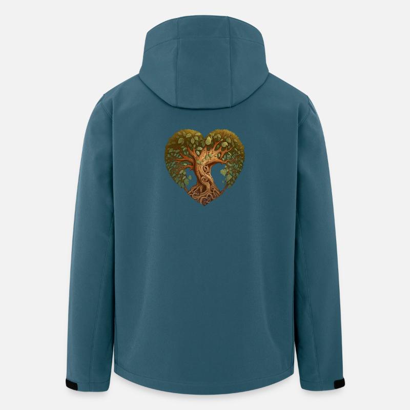 Baum in einer Herzform, Herzbaum, Herz der Natur - Recycelte Männer Softshell-Jacke von Stanley/Stella - Dunkles Petrol