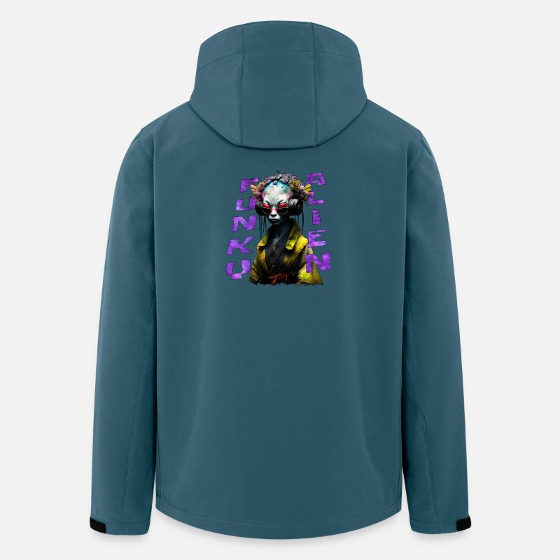 Funky Alien 02 - Recycelte Männer Softshell-Jacke von Stanley/Stella - Dunkles Petrol